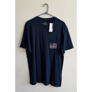 NWT Vineyard Vines Good Vibes Neon Flag Whale Pocket Tee Men's Medium